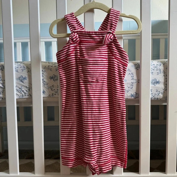 Hanna Andersson Toddler Romper Bright Basics Shortalls Organic Cotton striped - Picture 6 of 6